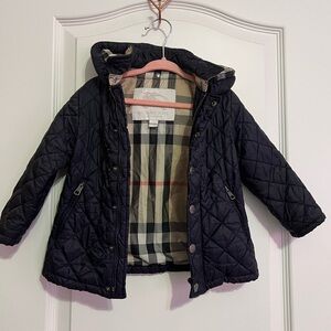 Burberry navy blue quilted jacket. Size 18M